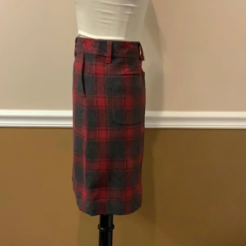 NWOT Eddie Bauer Wool Blend plaid Skirt 2P
